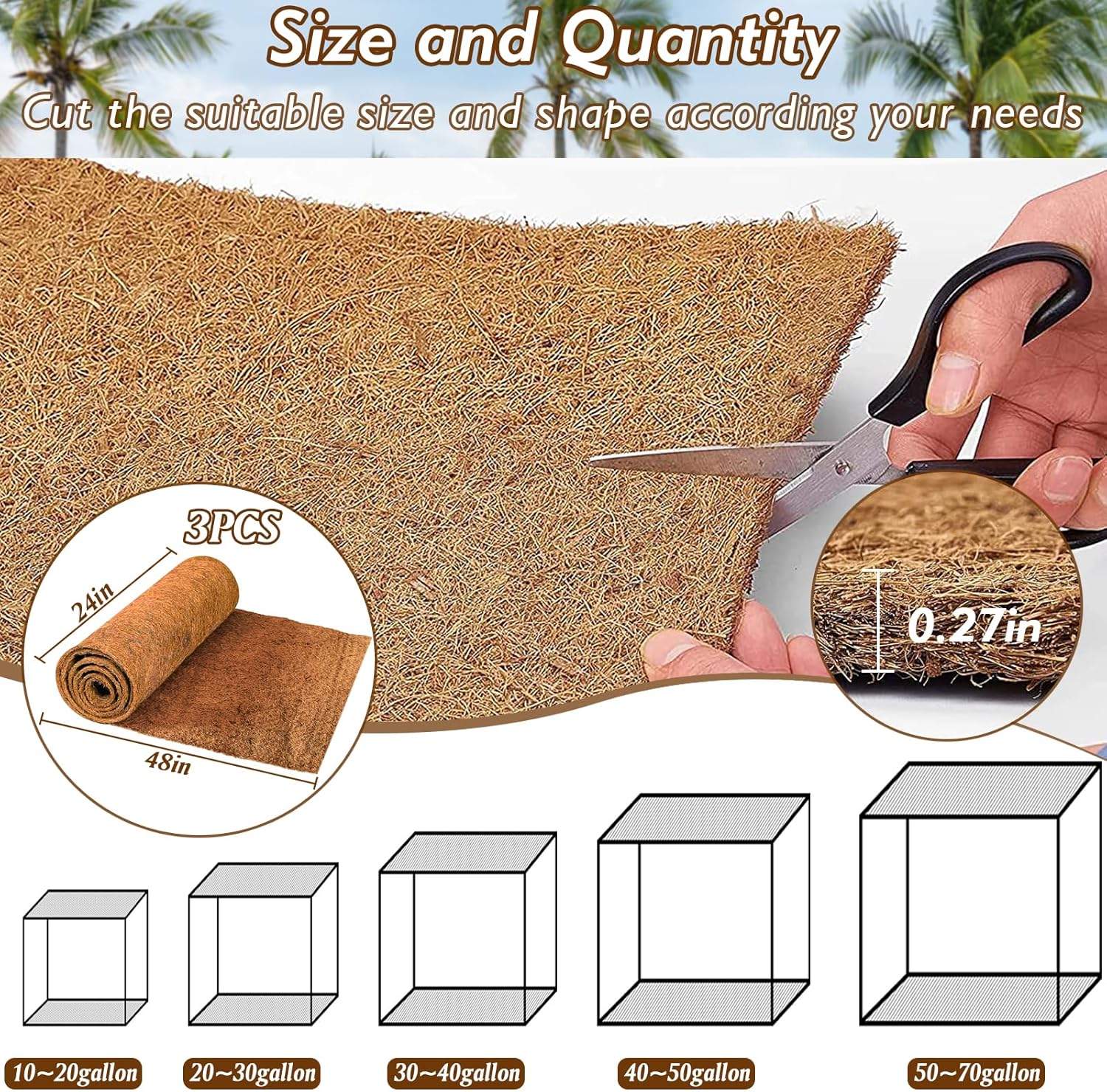 3 Rolls Reptile Carpet, 24x48i – Substrate Coconut Fiber recenzja i cena