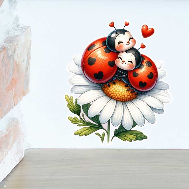 Cute Ladybug Wall Stickers Liv – Pvc Panel Background recenzja i cena