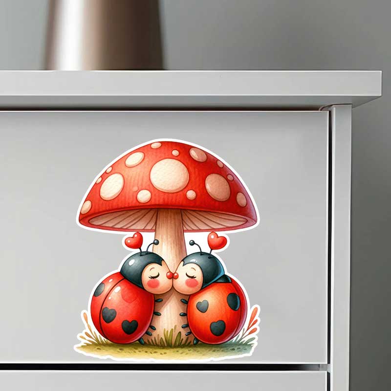 Cute Ladybug Wall Stickers Liv – Pvc Panel Background recenzja i cena