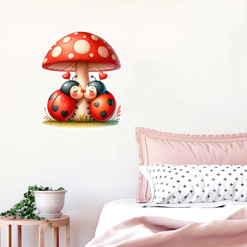 Cute Ladybug Wall Stickers Liv – Pvc Panel Background recenzja i cena