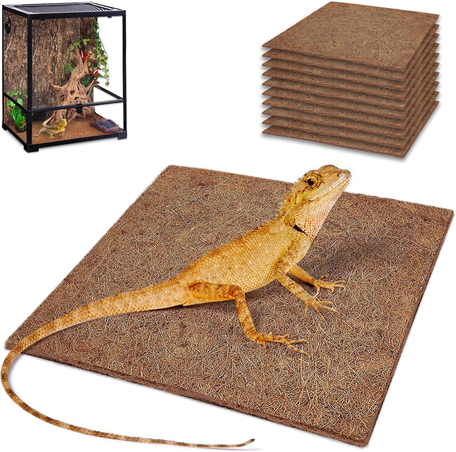 10 Pcs Reptile Carpet, 12x12 i – Substrate Coconut Fiber recenzja i cena